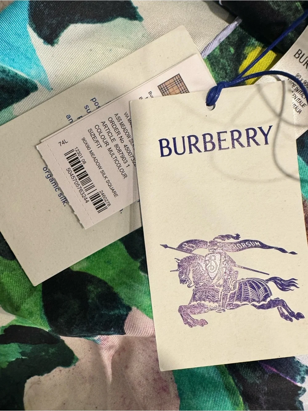 Burberry Highgrove x Meadow Silk Scarf New With Tags - Picture 9 of 10